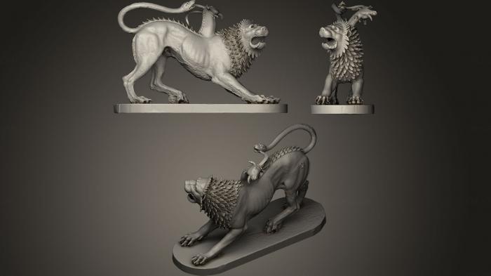 Figurines lions tigers sphinxes (STKL_0007) 3D model for CNC machine